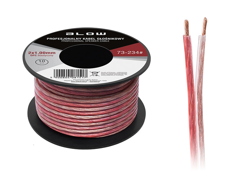 2 x 1.00 mm OFC zwart/rood op rol 10 meter 2-aderige kabel voor ledstrips 2 x 1.00 mm OFC zwart/rood op rol 10 meter 2-aderige kabel voor ledstrips
